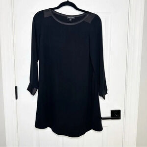 EILEEN FISHER 100% Silk Crepe Georgette Long‎ Sleeve Tunic/Dress Size PP (2-4P)